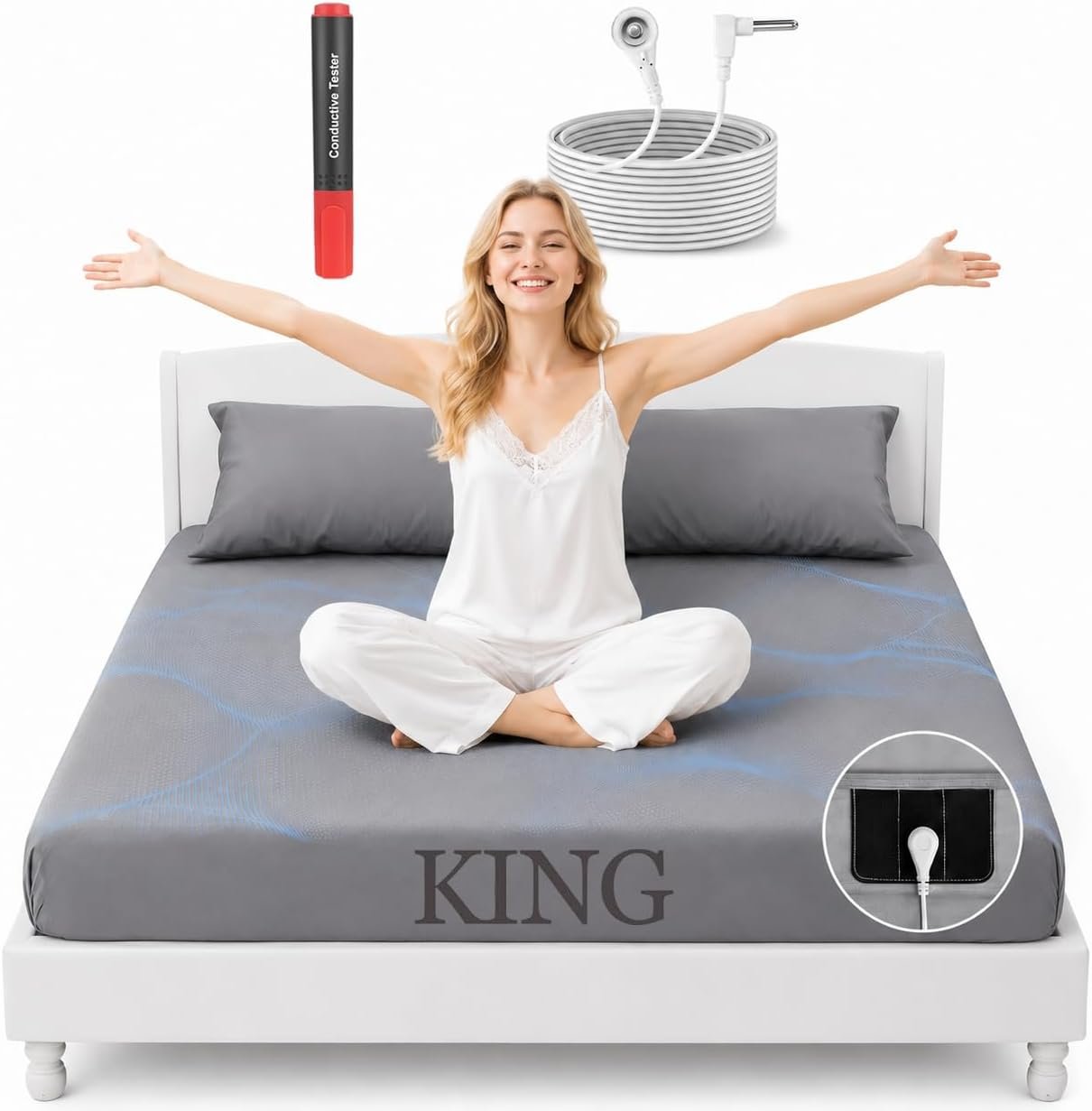 Grounding Sheet King Size with Connection Cord for Better Sleep