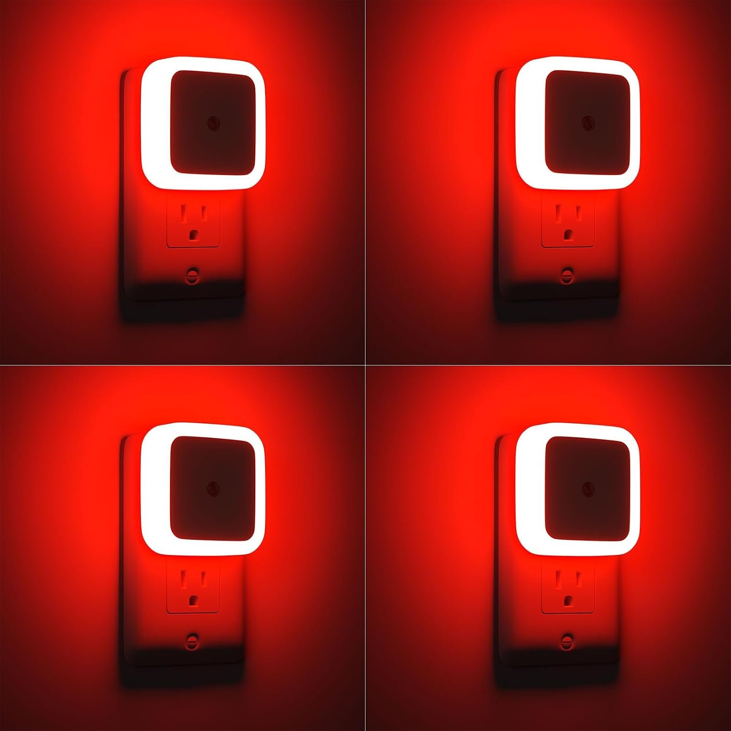 Sujeet Red Night Light, Night Lights Plug into Wall 4-Pack, Nightlight Plug in Night Light, Dusk to Dawn Night Lamp Led Night Lights for Adults Bedroom, Bathroom, Hallway