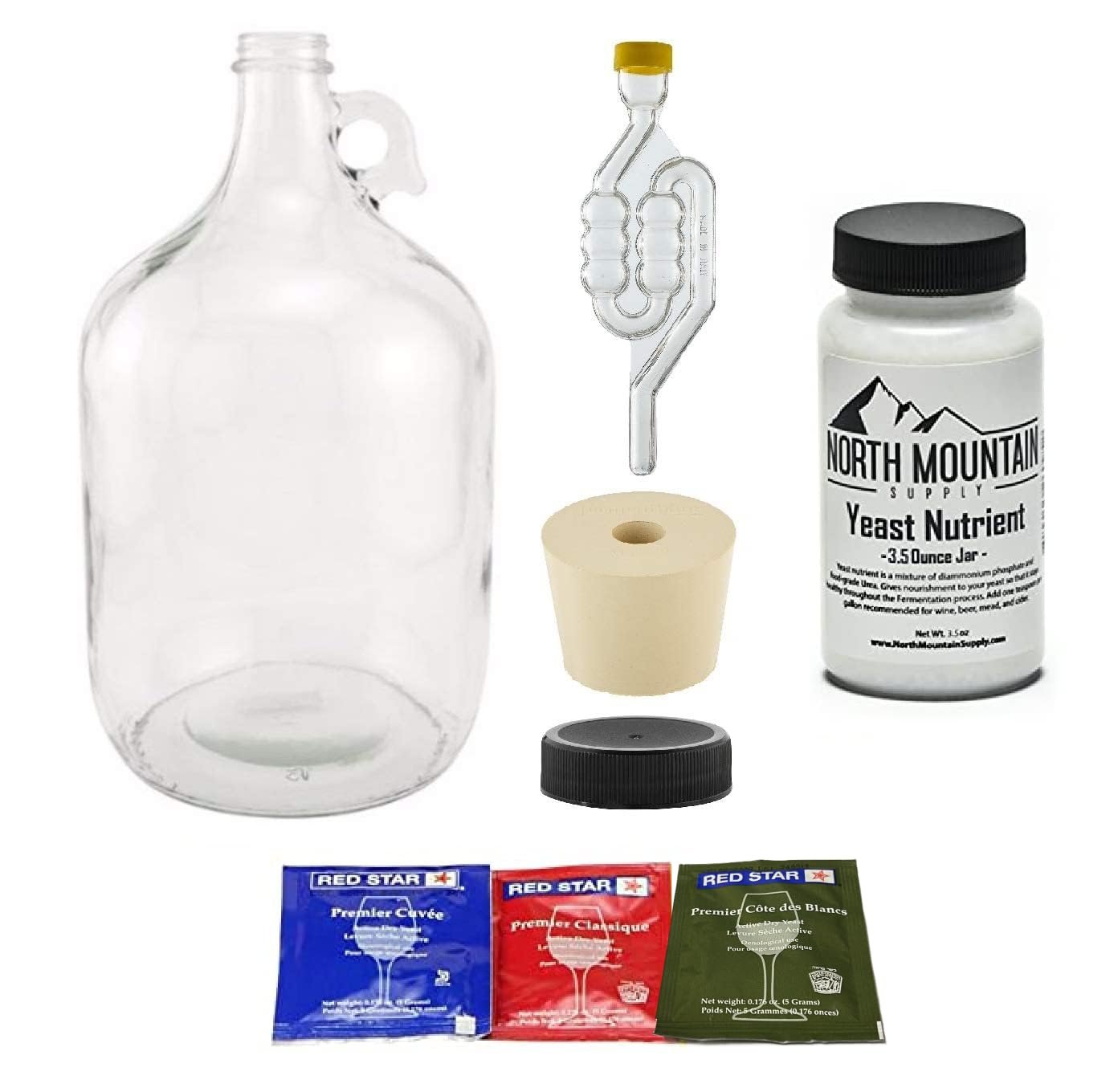 North Mountain Supply Fermenting Jug Starter Kit, 1 Gallon