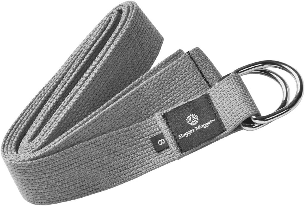 Hugger Mugger D-Ring Cotton Yoga Strap – Super Strong Cotton, Metal D-Ring Buckle, Multiple Lengths Available