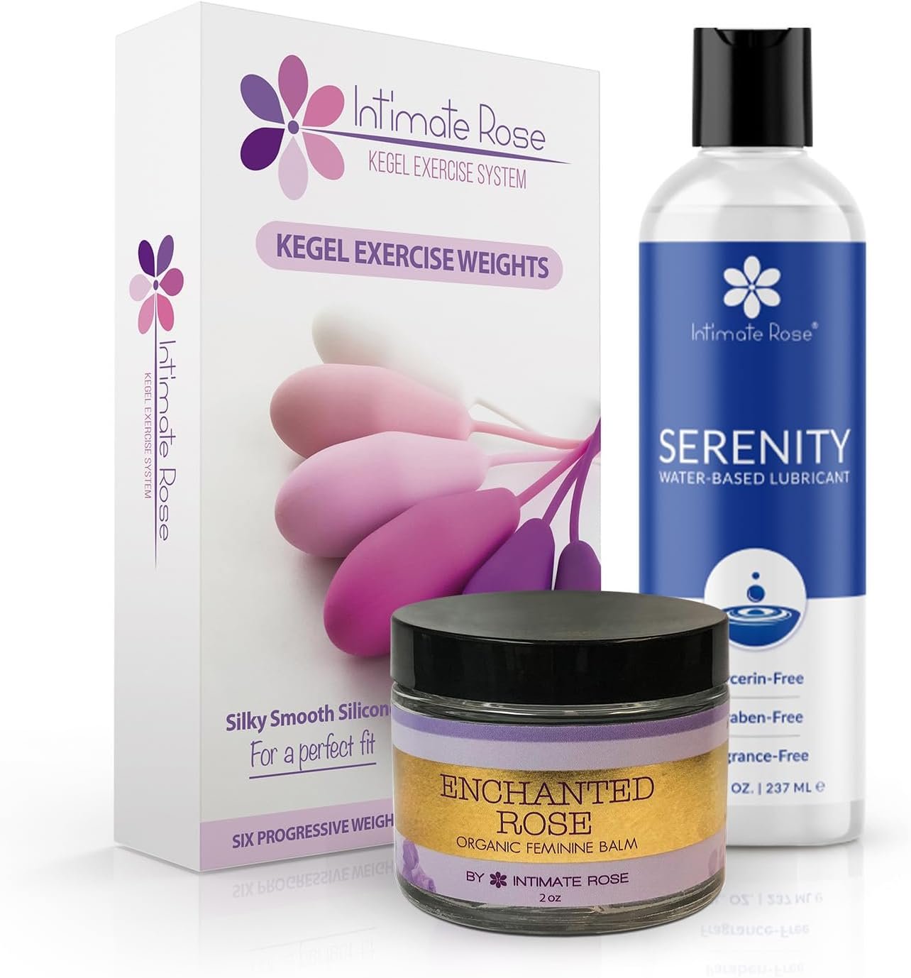 Ultimate Intimate Care Set: Kegel Exercise Weights, Premium Water-Based Lubricant & Organic Vulva Balm for Women
