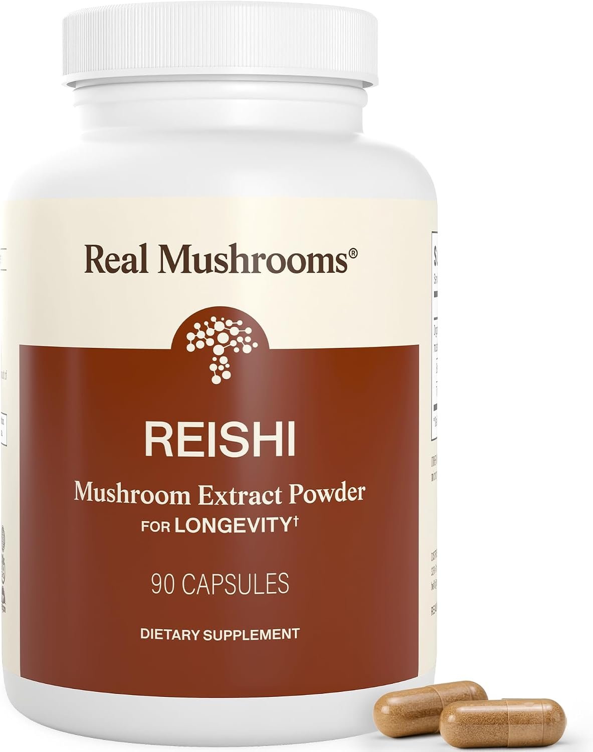 Real Mushrooms Organic Red Reishi Capsules for Wellness, 90ct