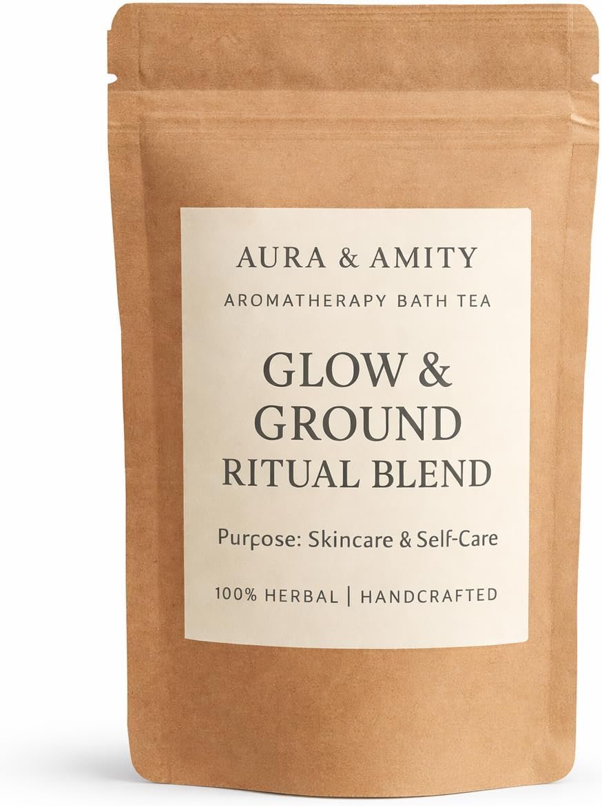Aura & Amity Botanical Bath Tea – Herbal Soak Bags for Skincare & Self-Care – 100% Natural, Handcrafted, Single Use Spa Ritual (Calendula)