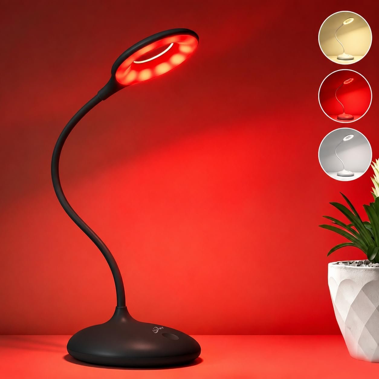 670nm Red Light Therapy Desk Lamp for Reading Sleep in Bedroom Dorm