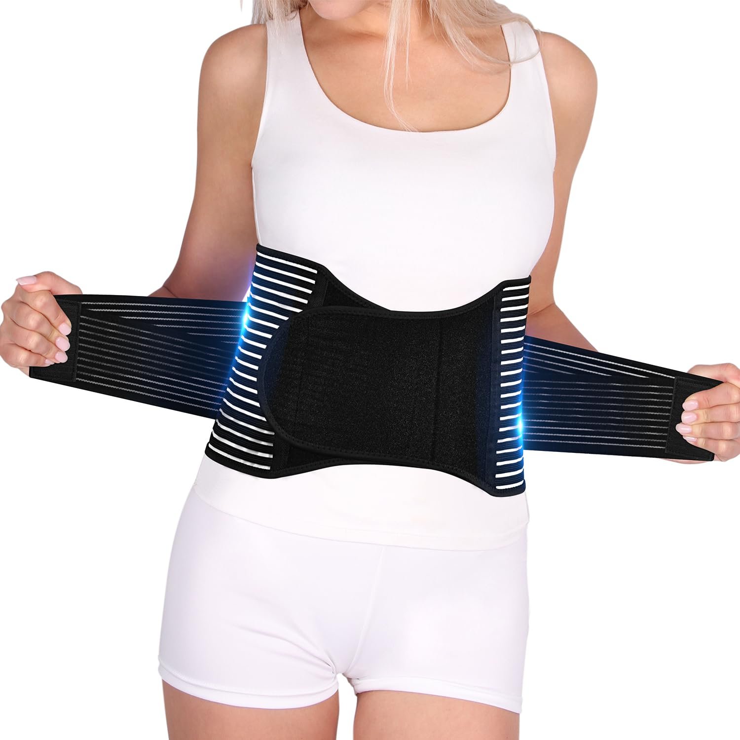 FESAS Breathable Back Brace with Lumbar Pad – Support Belt for Lower Back Pain Relief, Suitable for Women & Men, Ideal for Herniated Disc & Sciatica(Large/X-Large)