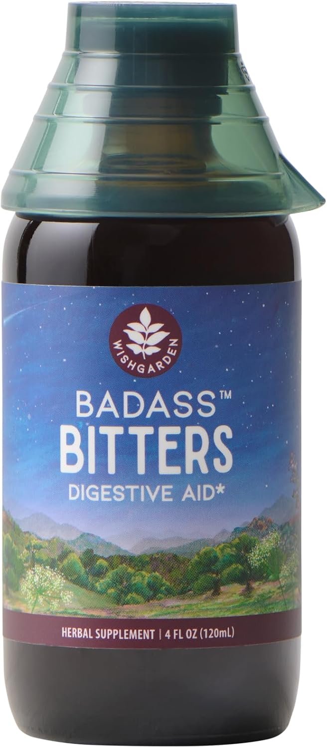 WishGarden Herbs Badass Bitters, Pre-Meal Bloating & Digestion Drops, 4oz