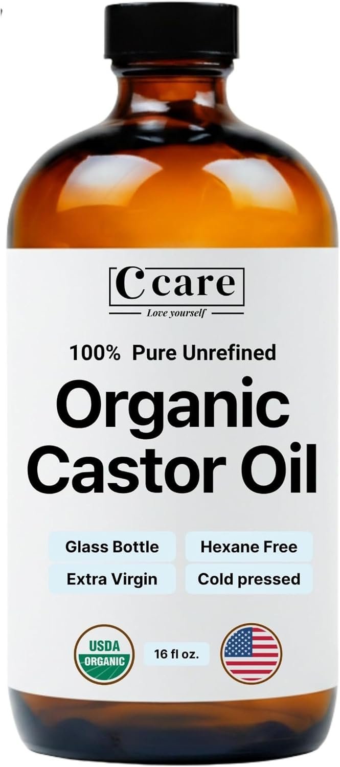 C CARE Organic Castor Oil 100% Pure Cold Pressed Unrefined 16oz
