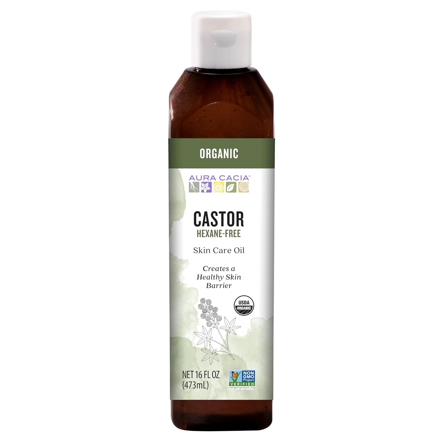 Aura Cacia Organic Castor Oil, 16 fl. oz.