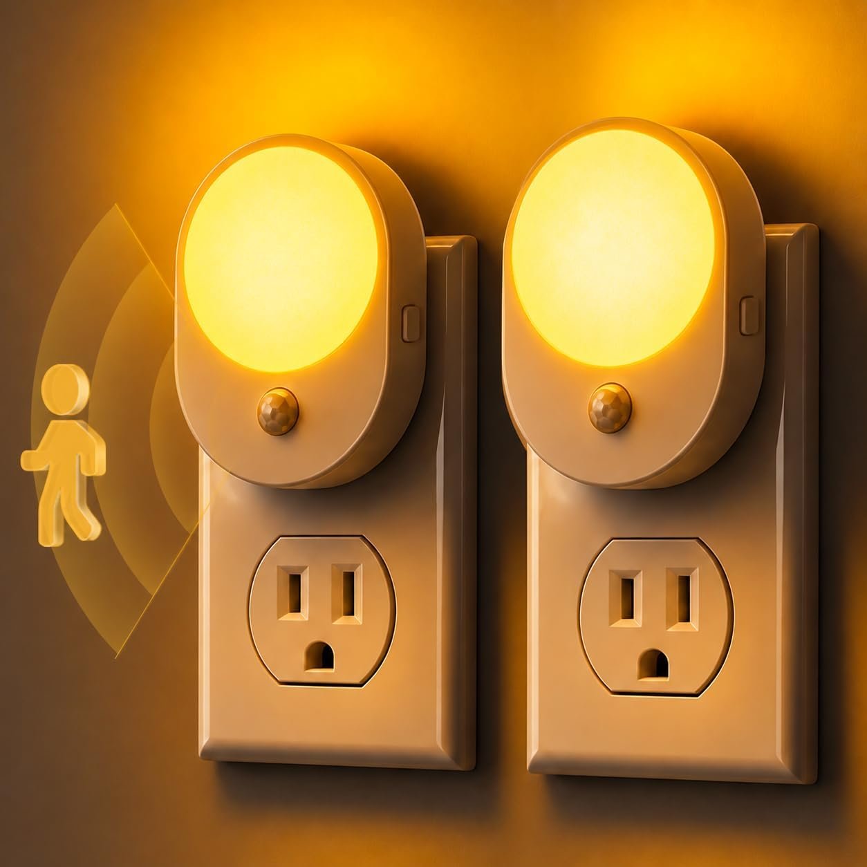 L LOHAS LED Motion Sensor Night Light,[2-Pack] Night Lights Plug into Wall
