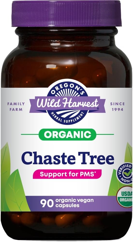 Oregon’s Wild Harvest Non-GMO Chaste Tree Capsules,Organic Herbal Supplements, 90 Count