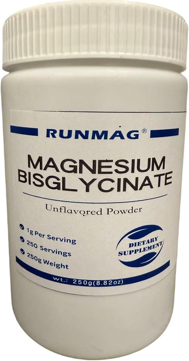 Magnesium Glycinate Powder, Chelated Bisglycinate, 250g, Unflavored