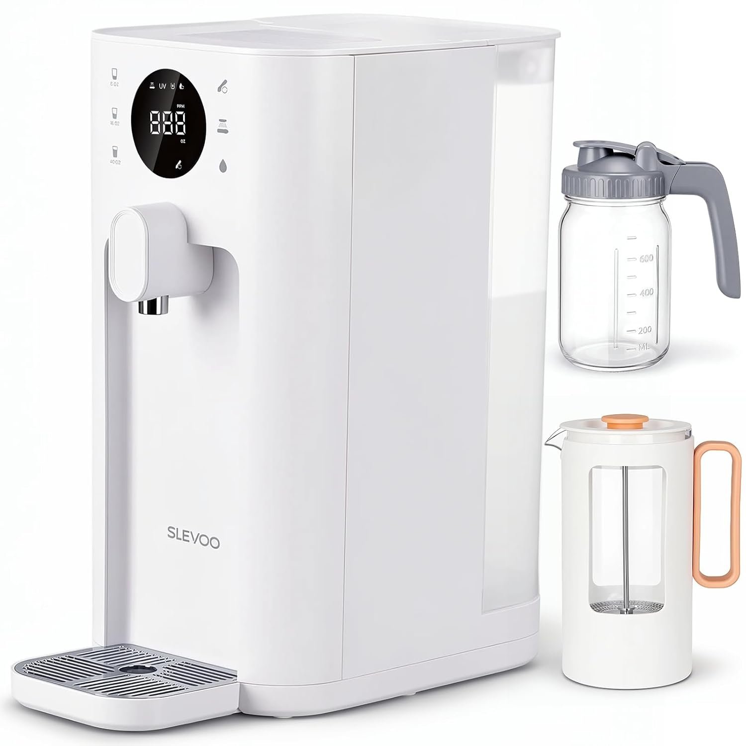 RO Water Filter UV Reverse Osmosis Water Filter Countertop,RO Filtration System,3:1 Pure to Drain,TDS & Filter Life & Autofill Pitcher,Installation-Free,Self-Cleaning Water Purifier,No Installation