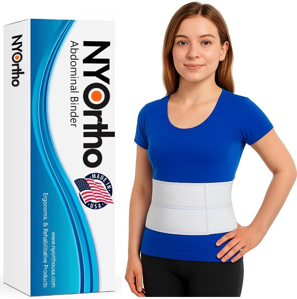 NYOrtho Abdominal Binder Lower Waist Support Belt – Compression Wrap for Men and Women MADE IN USA