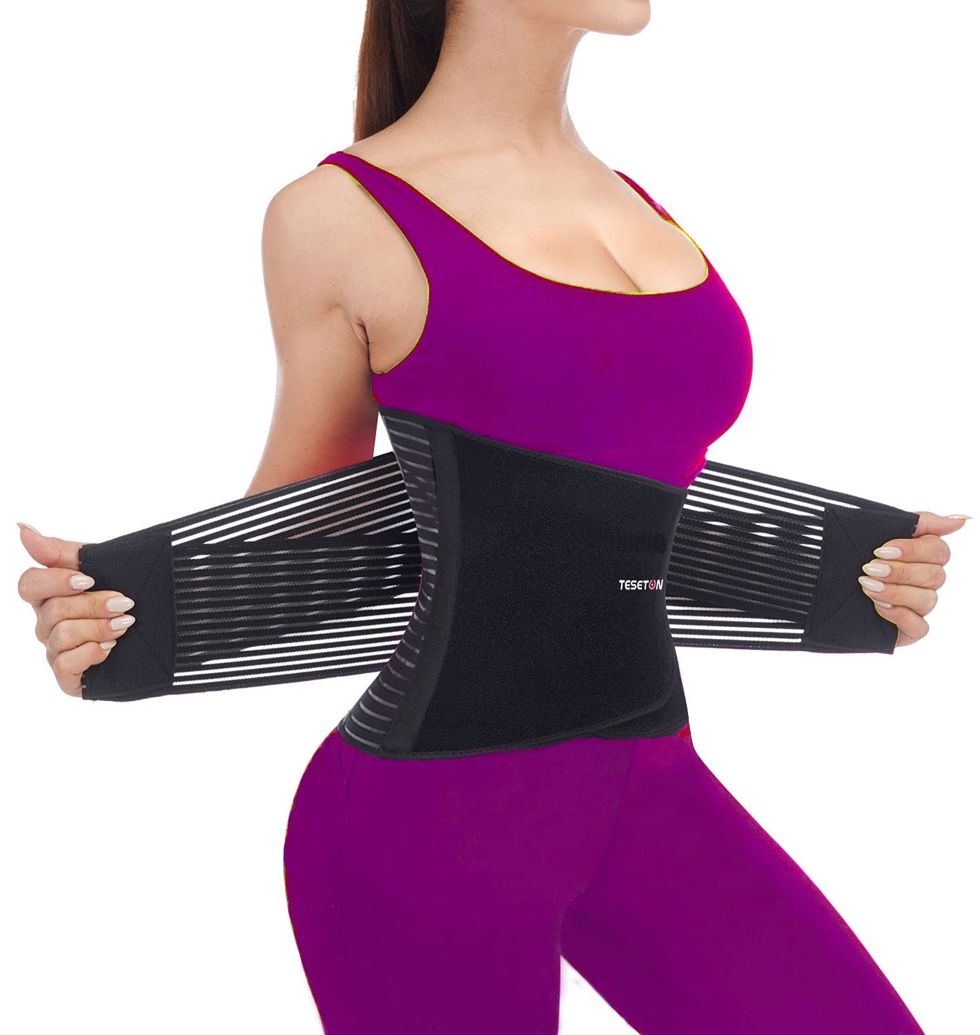 Back Brace for Lower Back Pain, Lumbar Support for Women&Men 02 Black-L