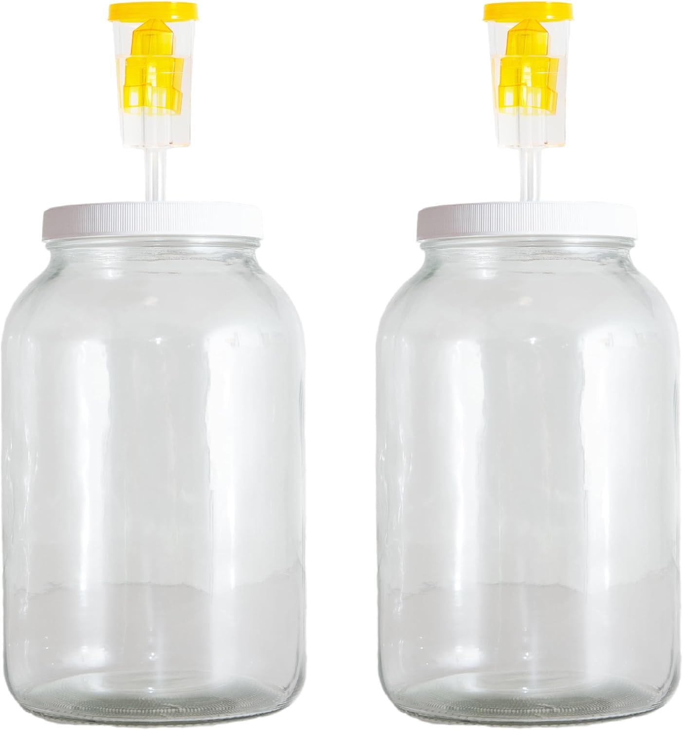 Craft A Brew – For Home Brewing Beer, Wine, Cider, and More – Includes Two 1 Gallon Glass Fermenter Jars, Lids, and Airlocks – Fermentation Jar 2-pack