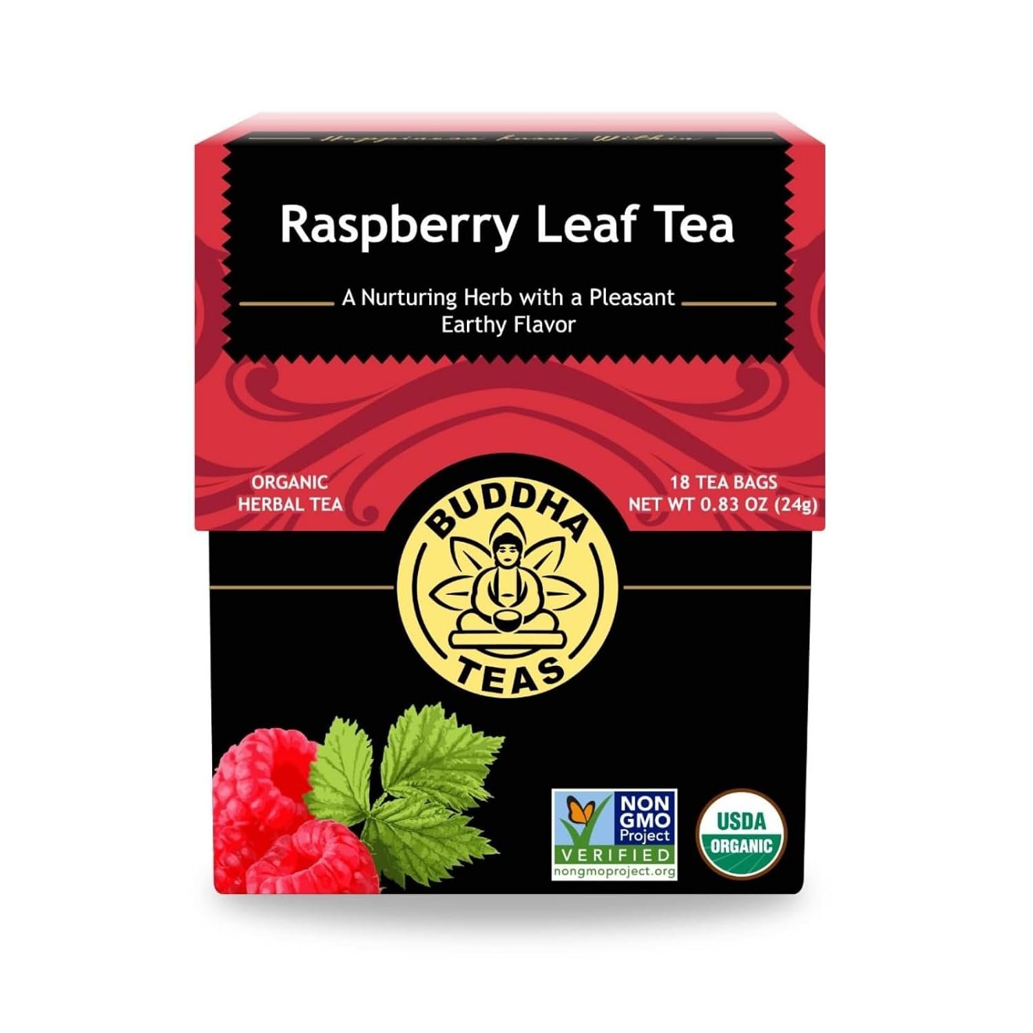Buddha Teas Organic Raspberry Leaf Tea – Herbal Tea, Caffeine Free