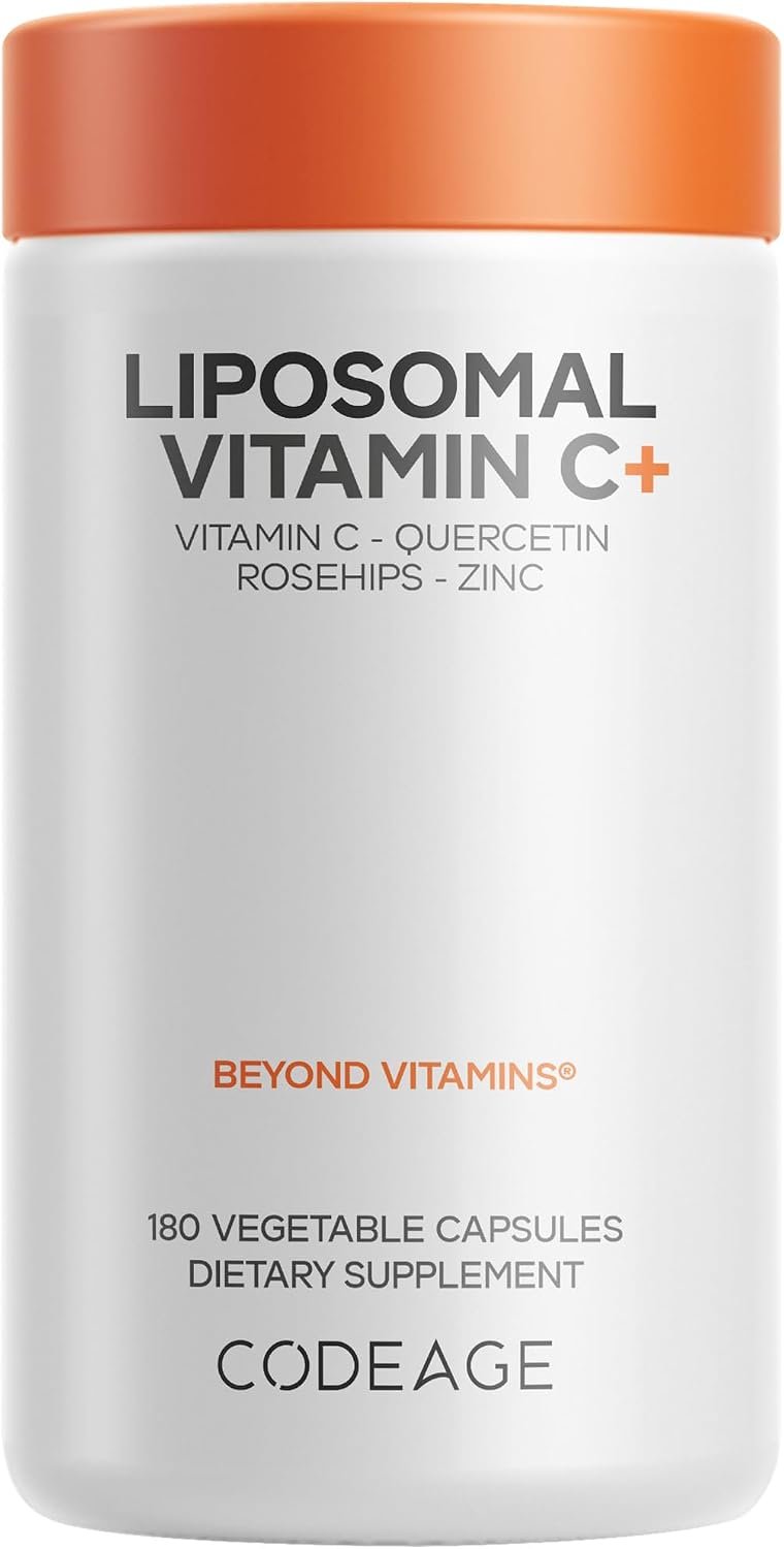 Codeage Liposomal Vitamin C 1500mg, Elderberry, Quercetin, 180 Capsules