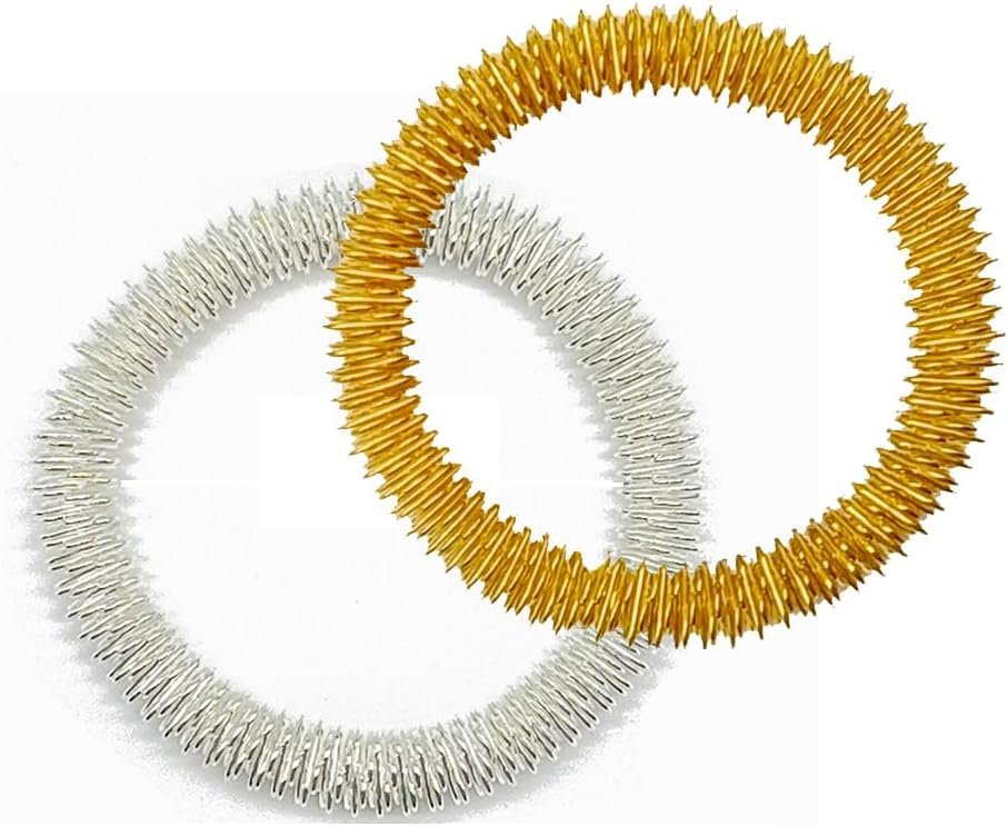 2 Pack Spiky Sensory Hand Wrist Massage Ring Relaxing Tool for Releasing Stress Massager Bracelets for Relax Hands Silent Stress Reducer and Massager