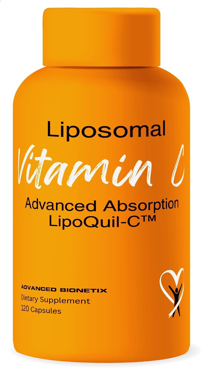 Advanced Bionetix Liposomal Vitamin C Supplement | LipoQuil-C™ Enhanced Absorption Technology | 120 Capsules 1000mg High Dose Fat Soluble Vita C | Immune Support Collagen Support