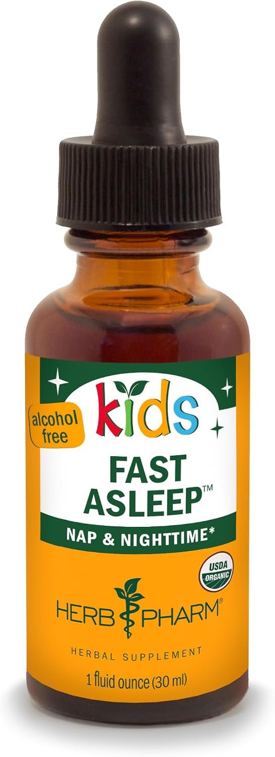 Herb Pharm Kids Fast Asleep™: Sleep Support Herbal Extract, Sugar-Free, Alcohol-Free, Herbal Supplement for Kids, Nap & Nighttime Support, Non-Bitter, Up to ~132 Servings Per Bottle, 1 oz