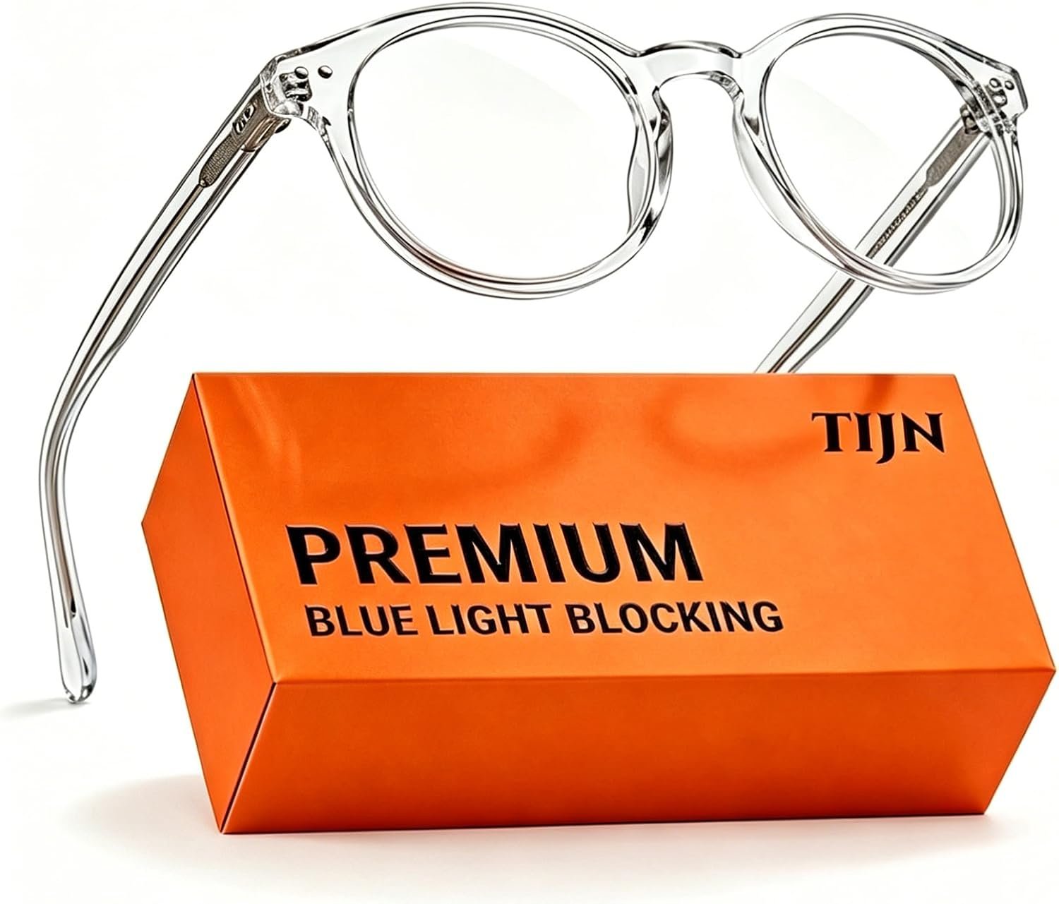 TIJN Blue Light Blocking Glasses Men Women,Vintage Round Frame Eyeglasses