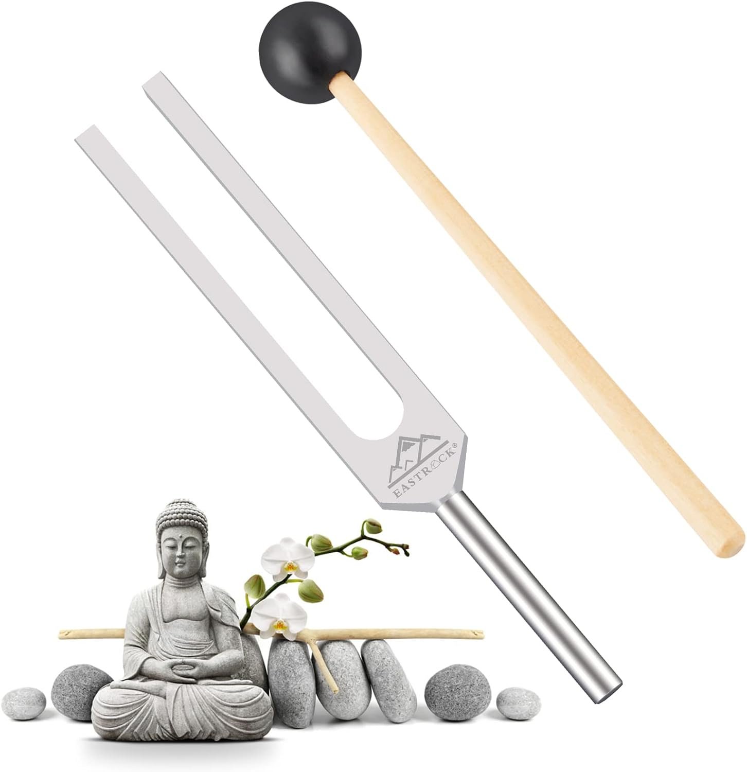 EASTROCK 528 Hz Tuning Fork with Silicone Hammer and Cleaning Cloth