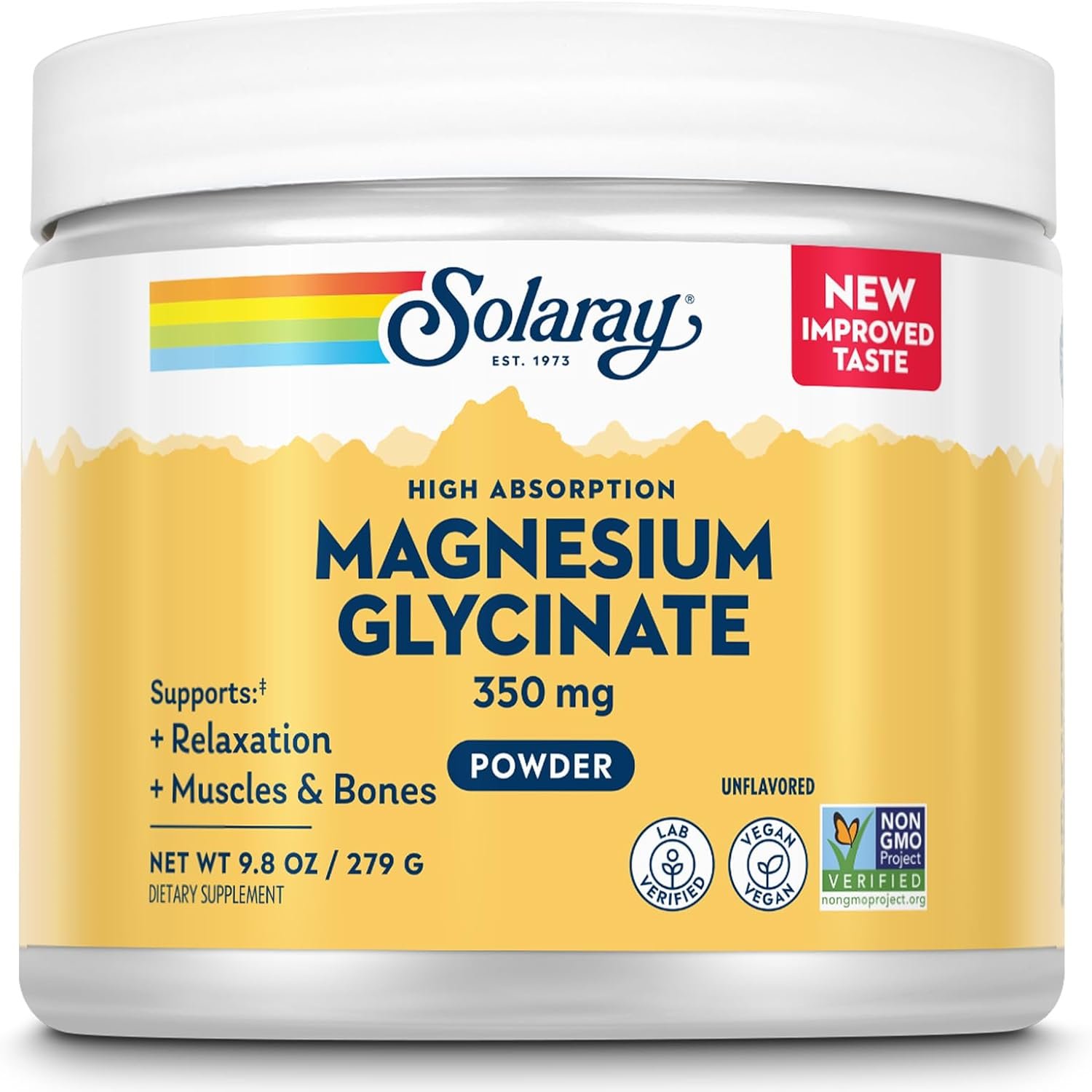 SOLARAY Magnesium Glycinate Powder 350 mg, 9.8 oz