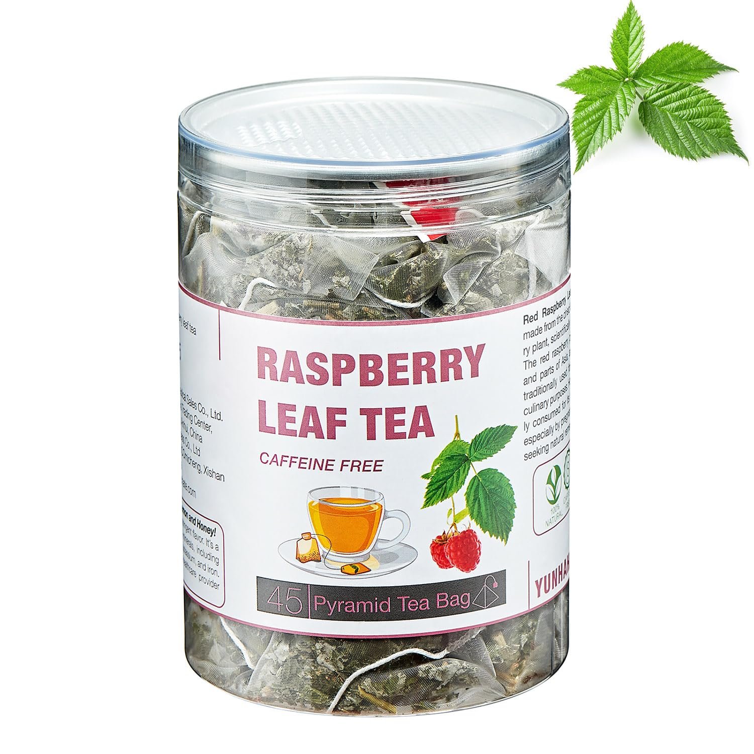 45 Red Raspberry Leaf Tea Bags| Pure Leaf Raspberry Tea Bags for Women| Non-GMO – Caffeine-free