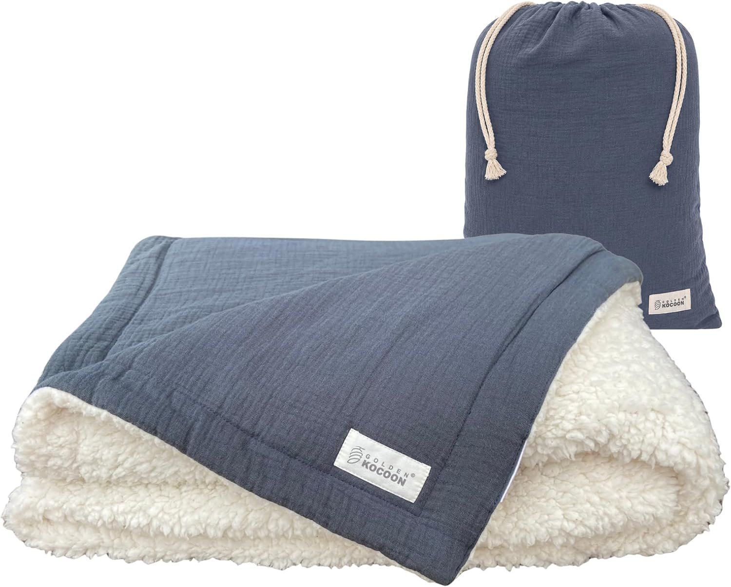 Golden Kocoon® E.M.F Sherpa Blanket- Organic Cotton with EcoMesh™ Tech