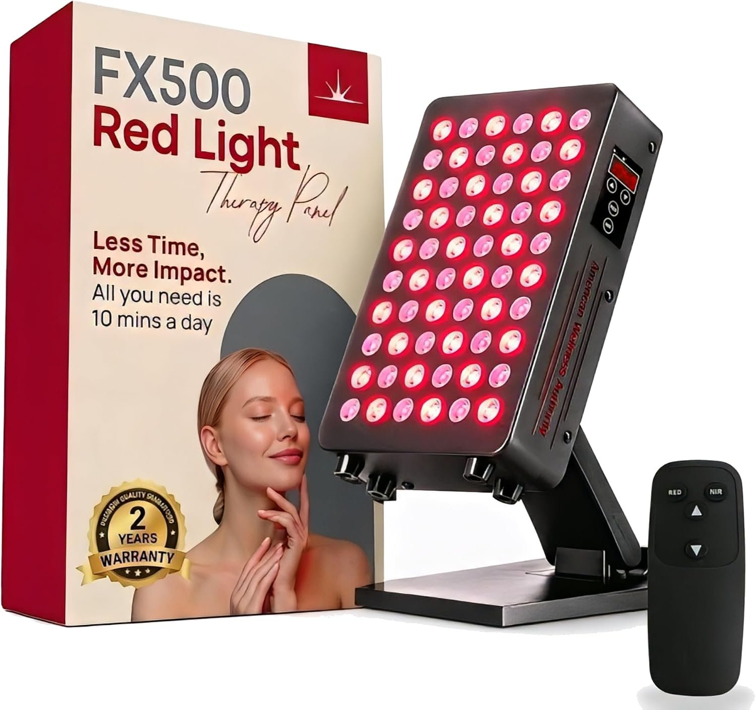 Red Light Therapy for Body and Face, Red Light Panel with Stand FX500