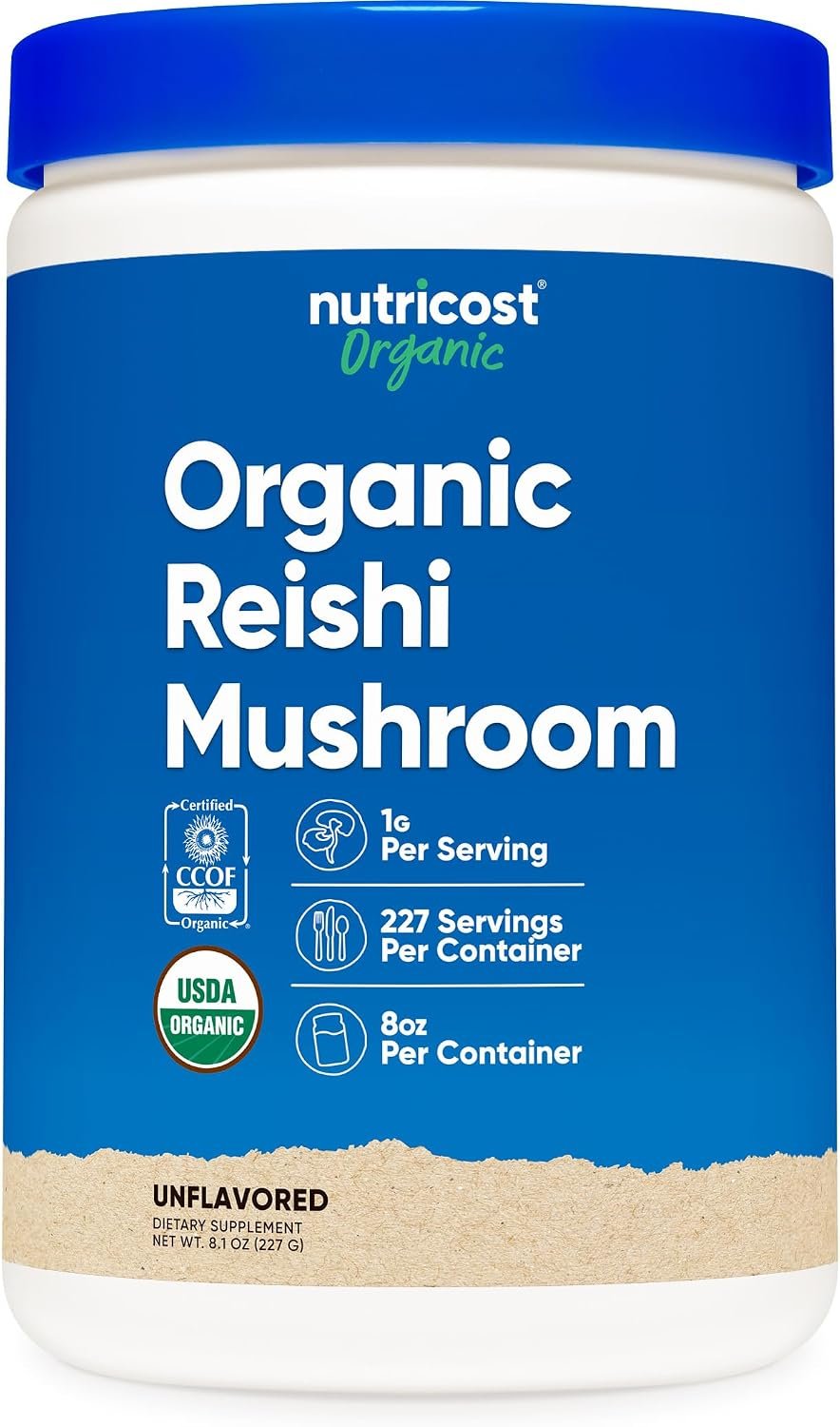 Nutricost Organic Reishi Mushroom Powder 0.5LB (8oz), Gluten-Free, Non-GMO