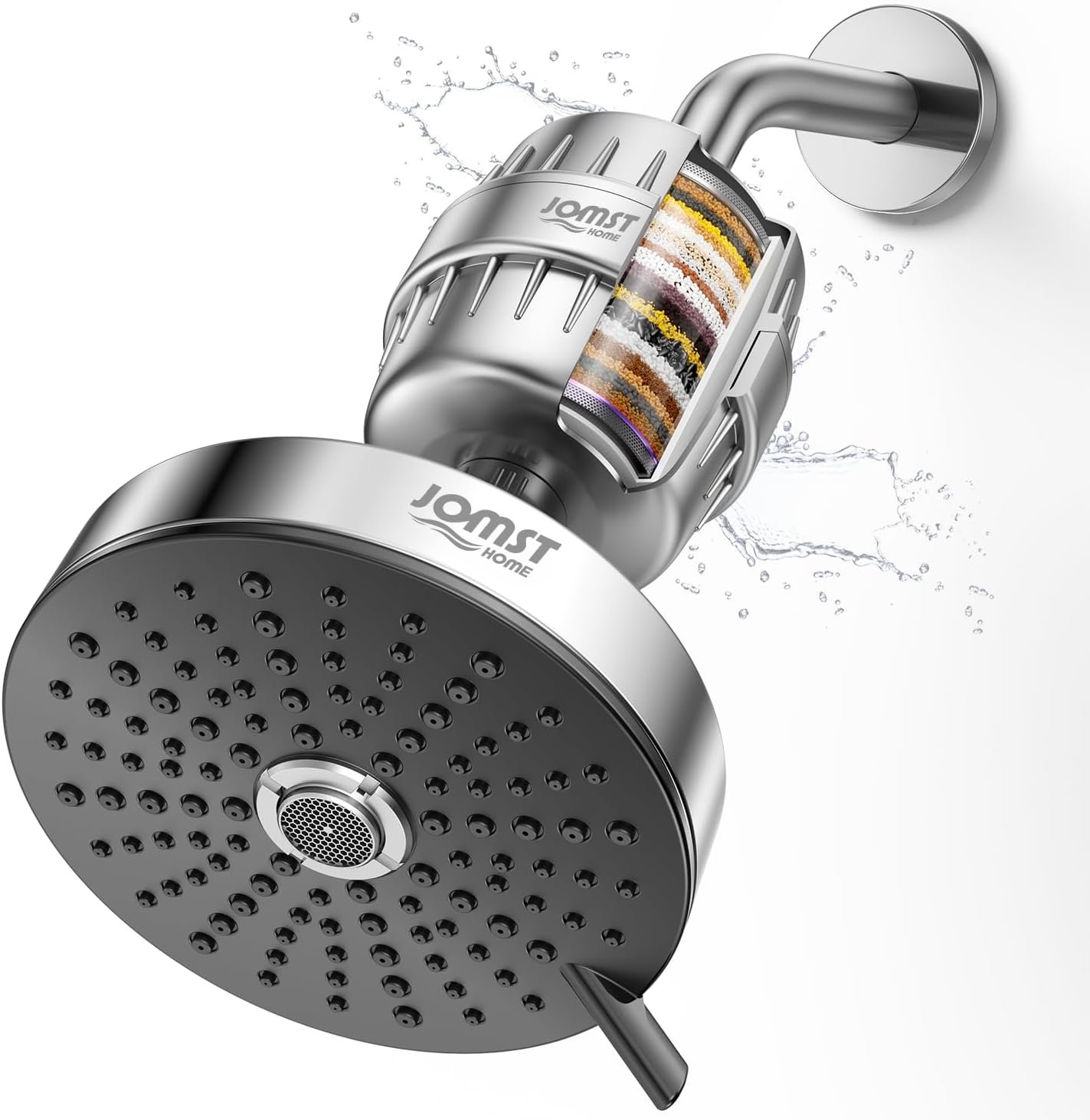 Filtered Shower Head – for Healthier Skin & Hair | 3 Mode High Pressure Shower Heads with 25-Stage Filtration | Removes 99.947% Chlorine & Heavy Metals | Shower Head with Filters – Chrome