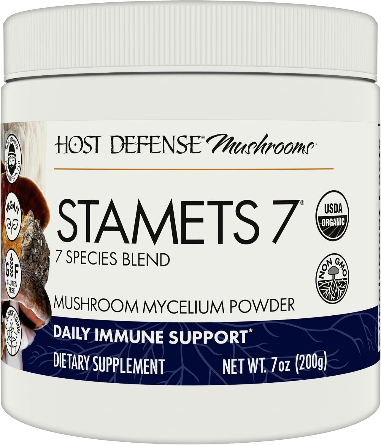 Host Defense Stamets 7 Mushroom Powder, Immune Support, 7 oz