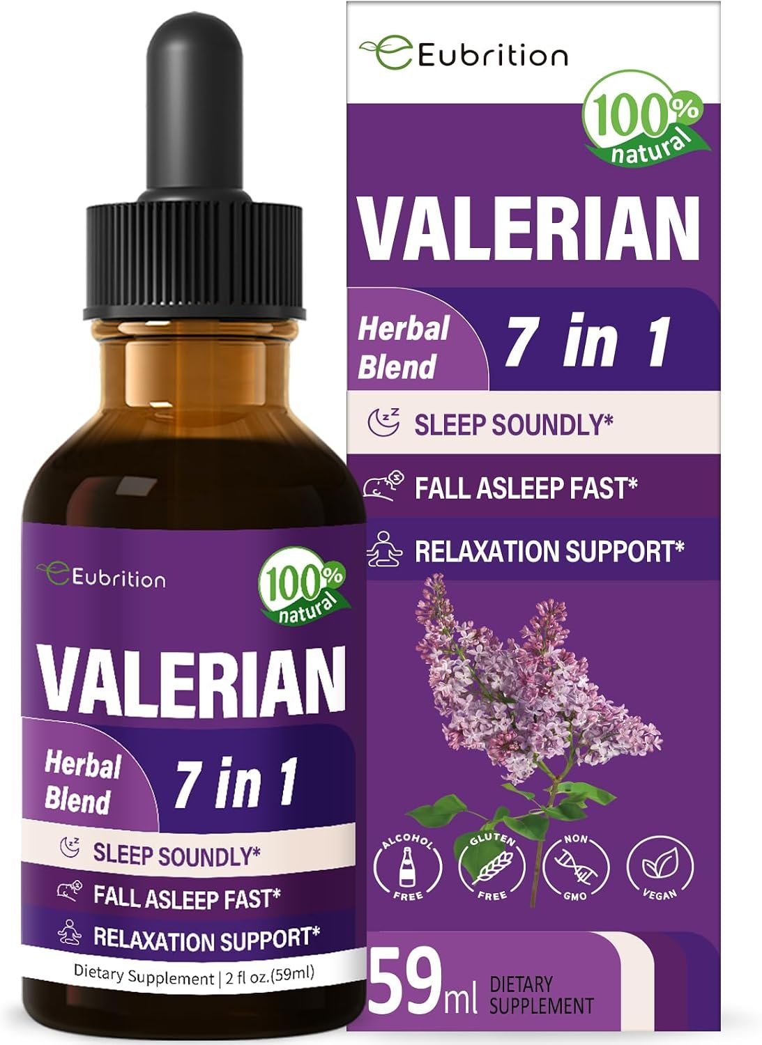 Valerian Root for Sleep Support Drop, 7-in-1 Herbal Tincture. 2oz