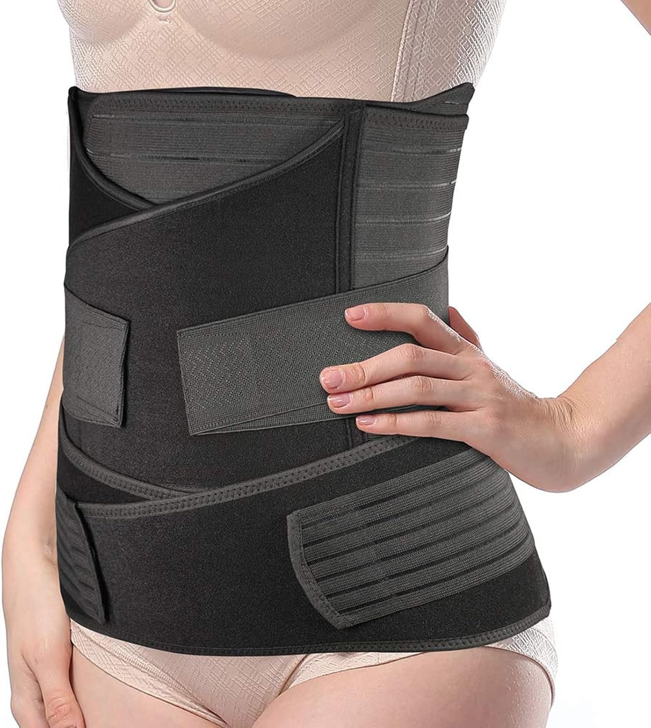 Postpartum Belly Band, 3-Piece Postpartum Girdle C Section Belly Band Support Recovery Belt Abdominal Binder