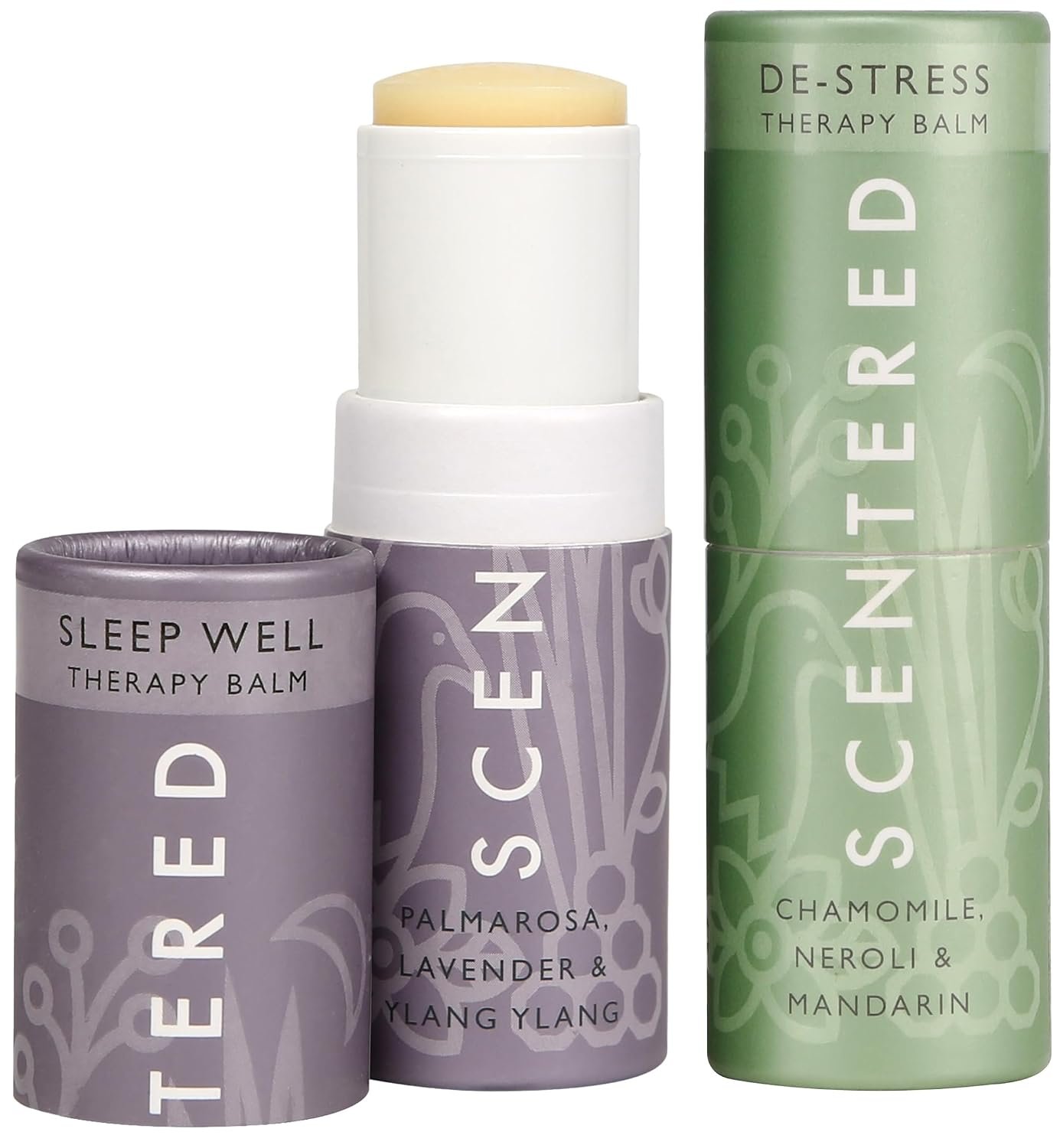 Scentered Aromatherapy Balm Sticks for Sleep & Stress-Relief – Roll On Essential Oil Blends of Lavender & Chamomile – Aromatherapy Gifts for Women – Sleep Well & De-Stress