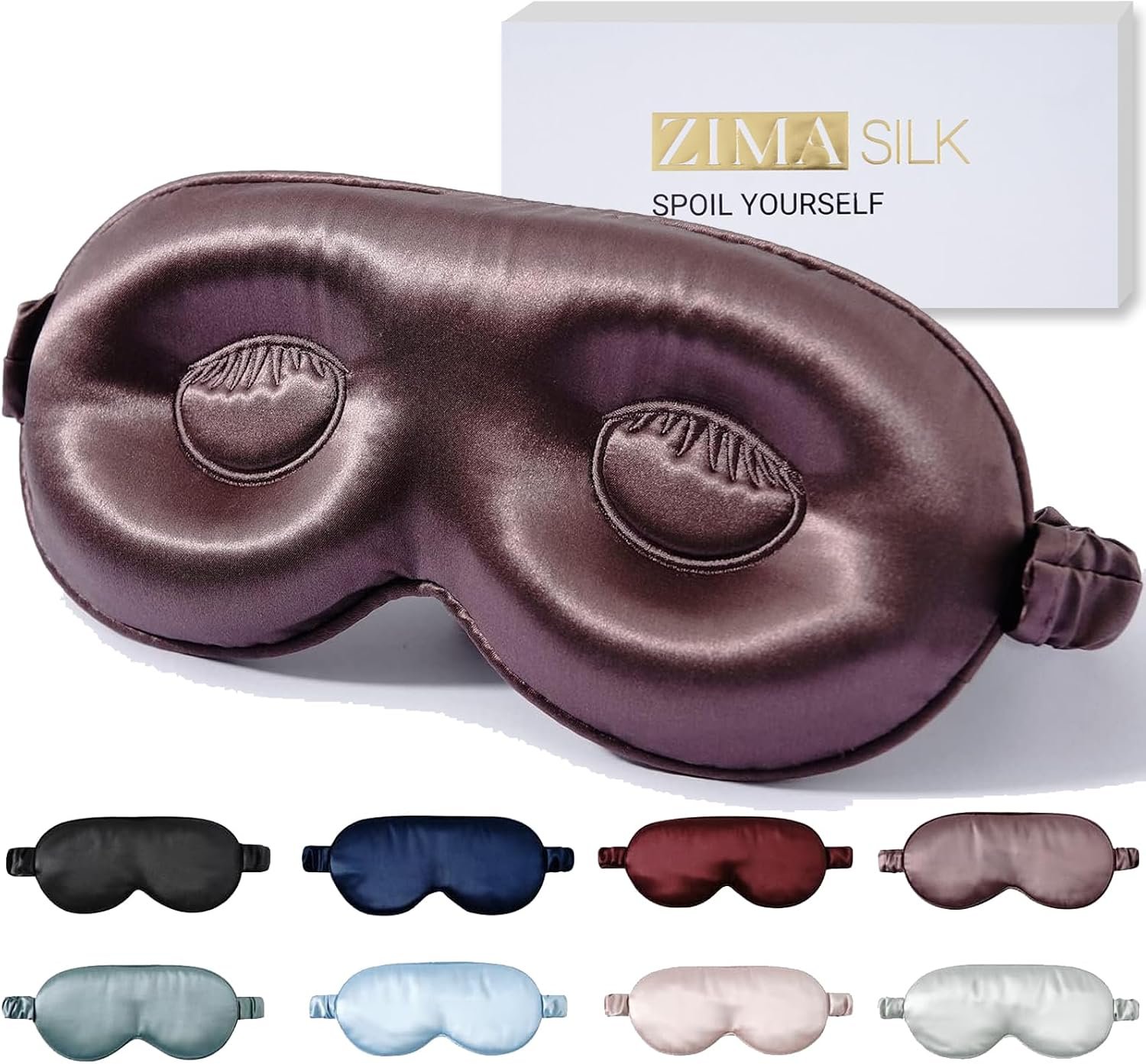 ZIMASILK Adjustable 22 Momme 100% Pure Mulberry Silk Sleep Mask