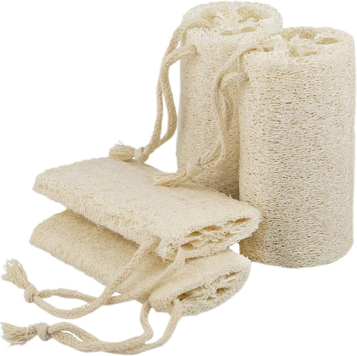 Natural Loofah Sponge, Organic Luffa Body Scrubber Bath Exfoliating, 5 inch