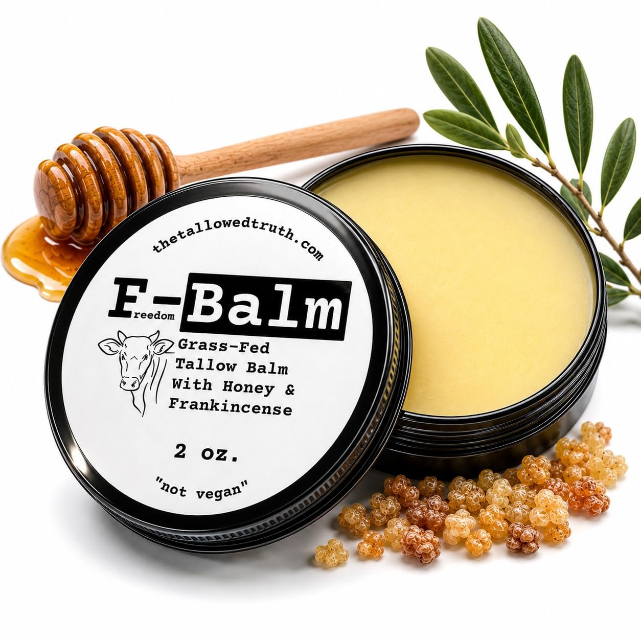 The Tallowed Truth Beef Tallow and Honey Balm, 2 oz