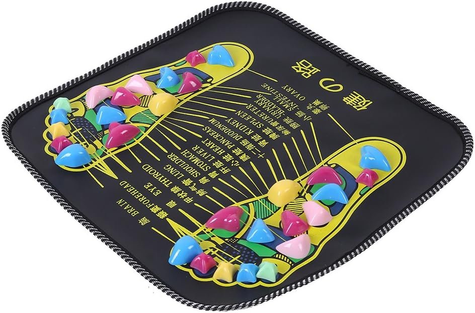 Cimenn Stone Pathway Mat Reflexology, Foot Massage Mat, Black, Walking Massage Mat for Pain Relief, Stress Relief