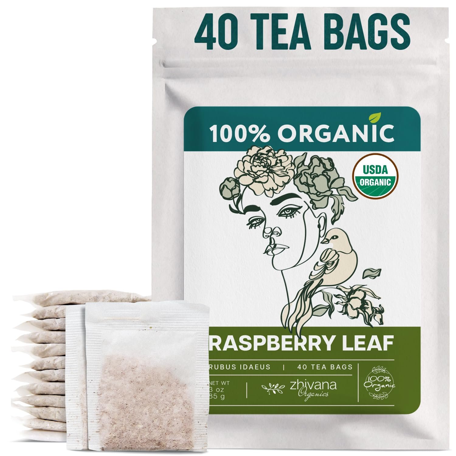 Organic Raspberry Leaf Tea Bags (40 TeaBags) – Womens Health, Fertility