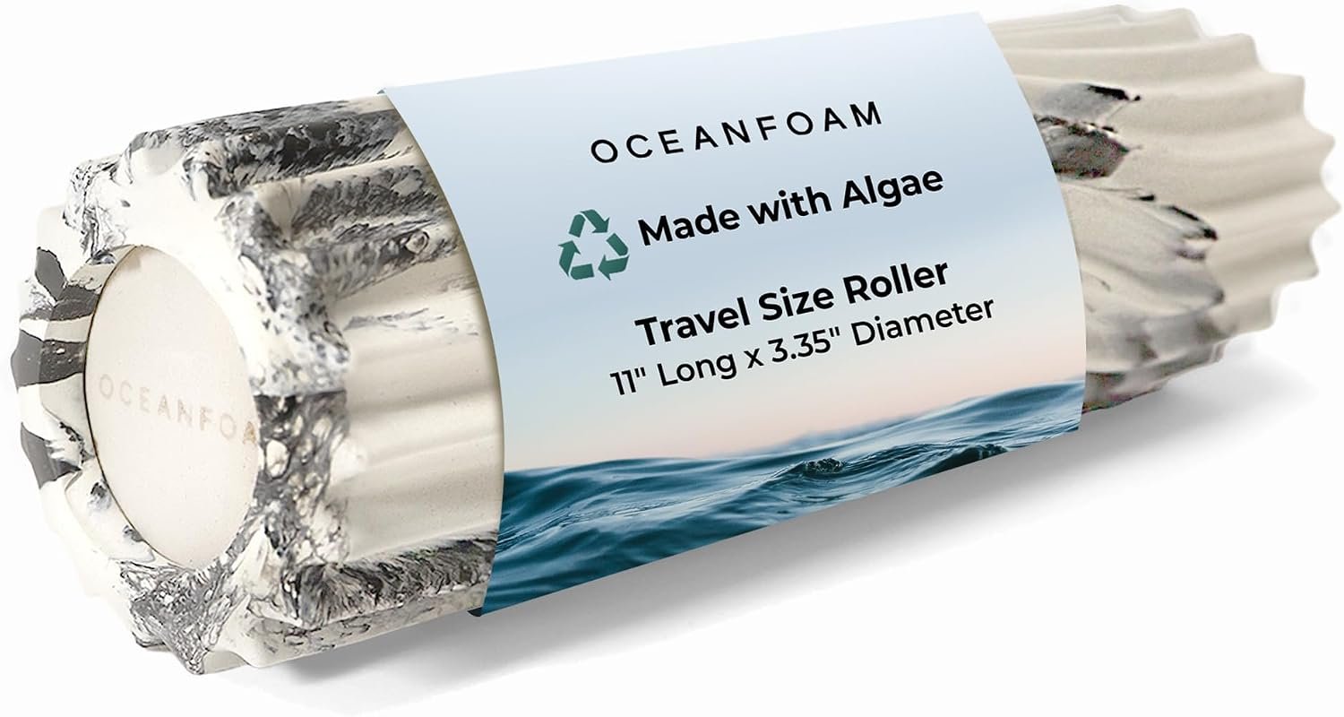Oceanfoam Ripple Small Foam Roller for Physical Therapy (Natural Marbled)