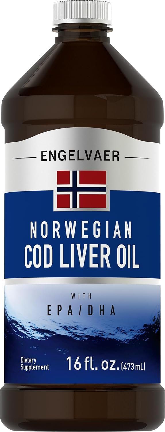 Piping Rock Cod Liver Oil Liquid | 16 fl oz | with EPA DHA