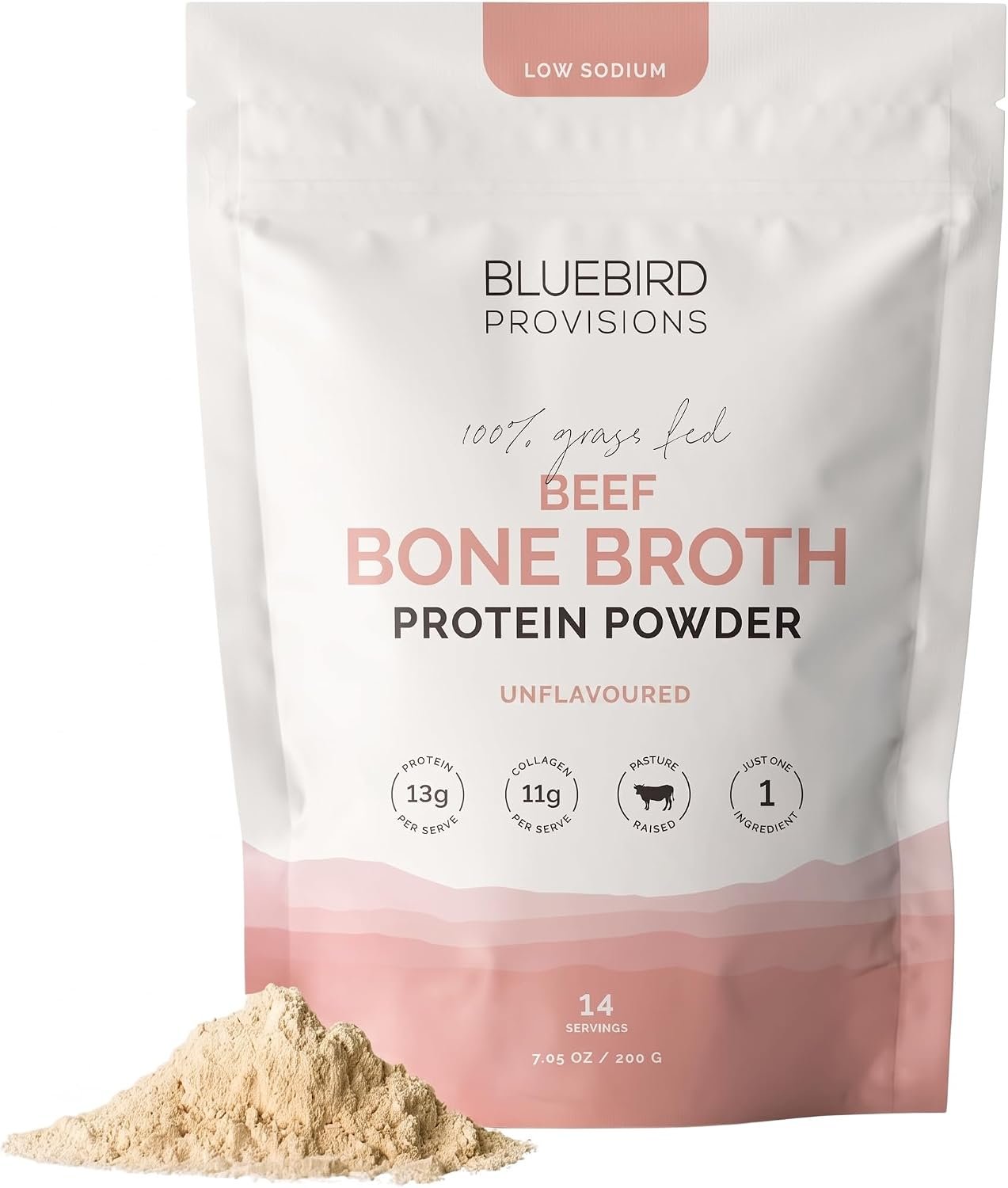Bluebird Provisions Beef Bone Broth Protein Powder. 13g Protein – Grass Fed