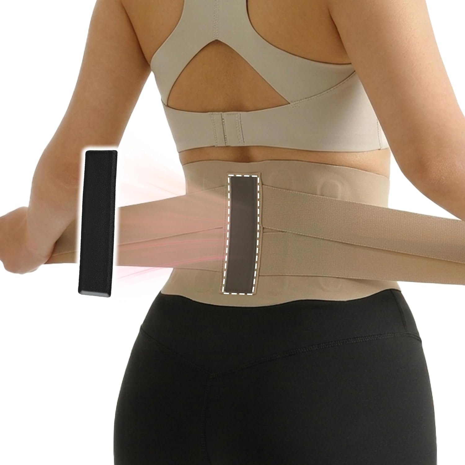 Ultra Thin Back Brace for Back Pain Relief,Skin Color,S(WAIST:26″-28″)