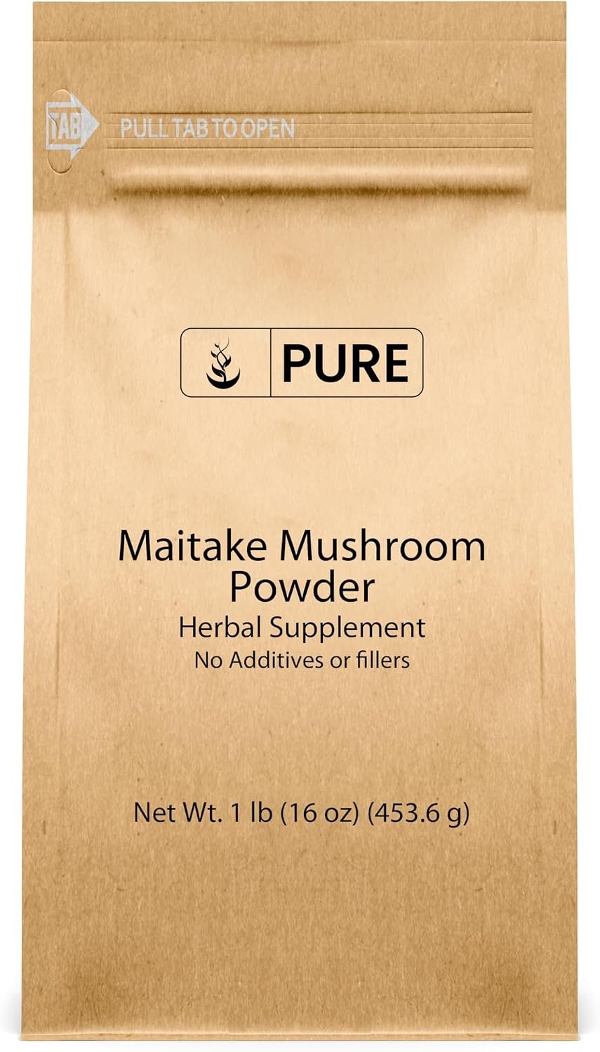Pure Original Ingredients Maitake Mushroom Powder (1lb) Hen-of-The-Woods, Non-GMO, Lab-Verified.