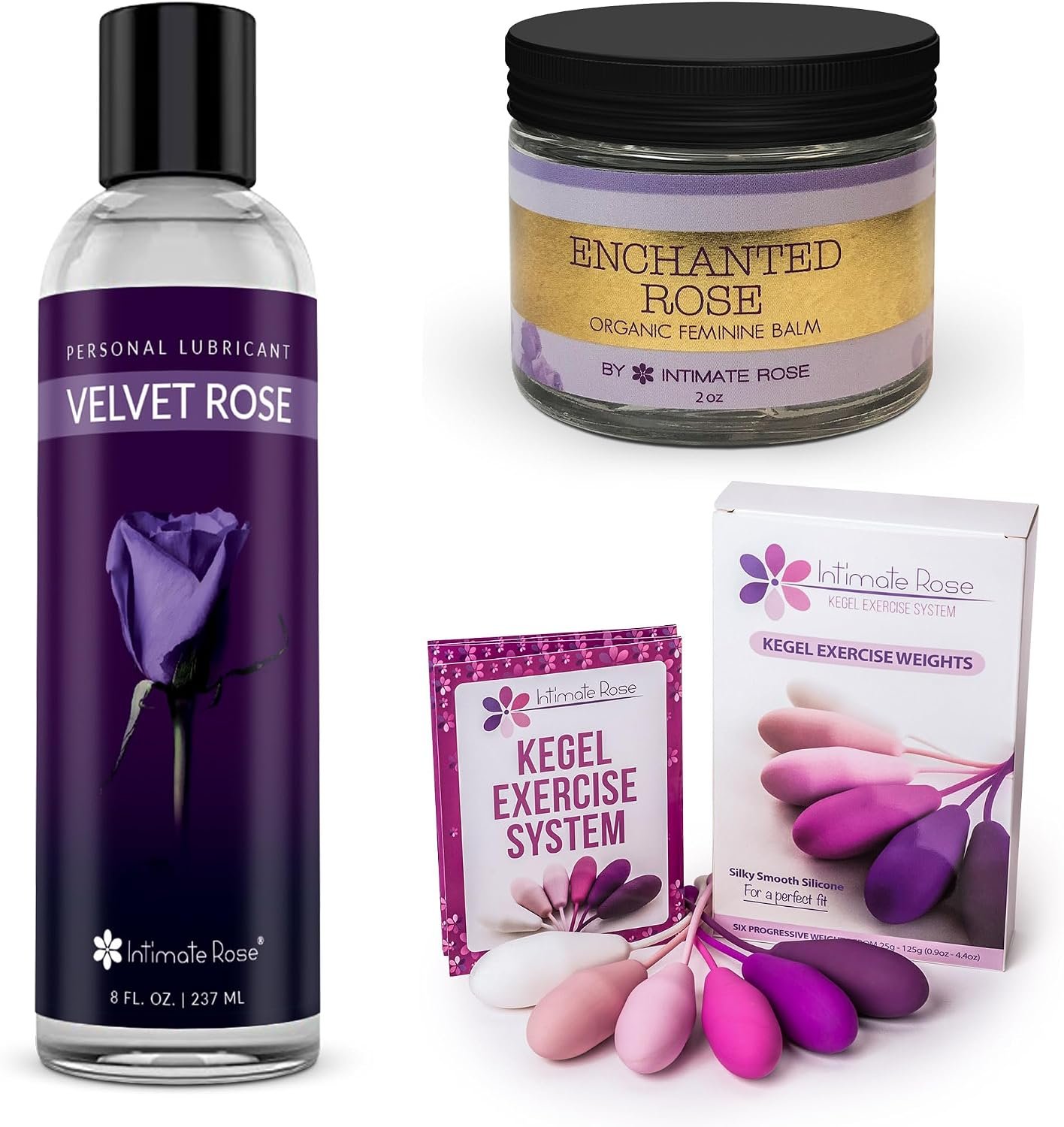 Save 10% on Intimate Rose Kegel Exercise Weights + Lubricant + Moisturizing Balm