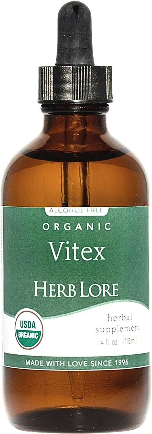 Herb Lore Vitex Tincture – USDA Organic Chasteberry Extract Supplement for Women – Alcohol Free Chaste Tree Supplement – Vegan Drops 4 Fl Oz