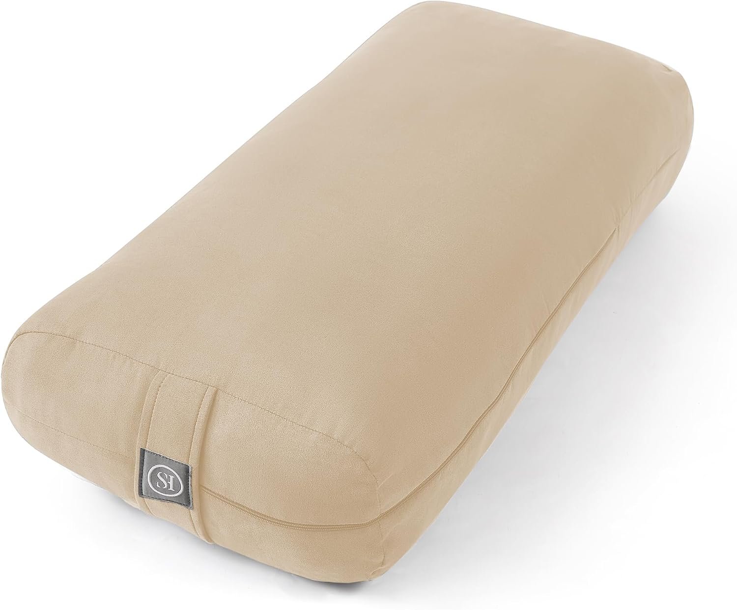 Meditation Cushion Bolster Pillow for Restorative Yoga – Supportive Cushion for Meditation, Pilates, and Relaxation – Filled with Buckwheat Hulls – Removable Cover