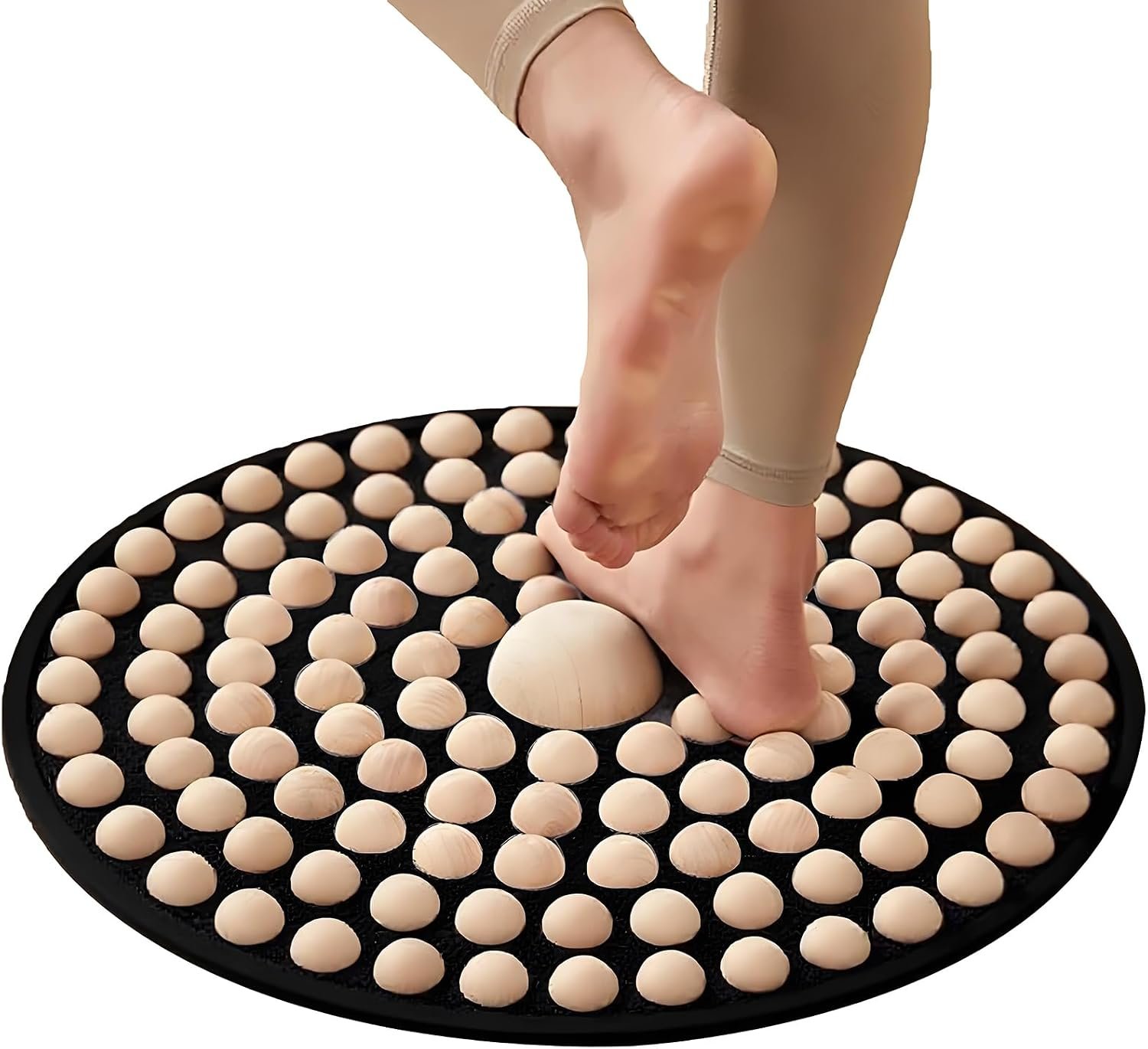 Wooden Acupressure Foot Massager Mat, Reflexology Pad for Pain & Stress